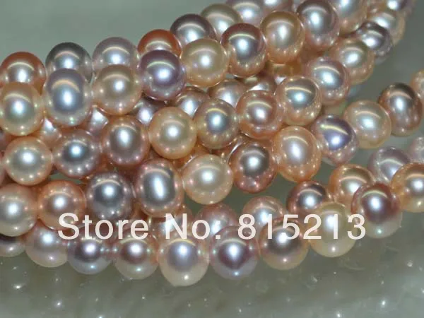 

wb 00117 Outstanding luster Natural Rare Multi 2strs AAA 6mm round freshwater pearl