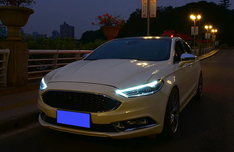 Автомобильные передние лампы для Ford Fusion Mondeo фары Биксеноновые лучевые линзы проектор Hid лампа с желтым поворотным знаком