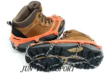 8 teeth 1 pair non slip steel stainless crampon ice gripper spike Outdoor Ski shoe cover hike camp snow mountain climb gaiter