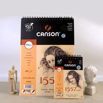 

French Canson [1557 Series] Beginners Sketchbook Adult Portable Sketchbook Coil Hand-painted 155g Art Supplies