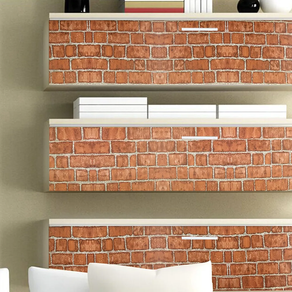 3D Postoral Stimulation Brick Fake Stone Rustic Wallpaper Self - 3D Postoral Stimulation Brick Fake Stone Rustic Wallpaper Self