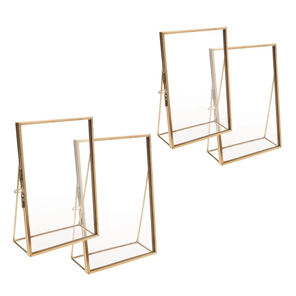 Set of 4, Modern Desk Glass Photo Frame for Displaying Artwork Certificate Picture Pressed Item Flower