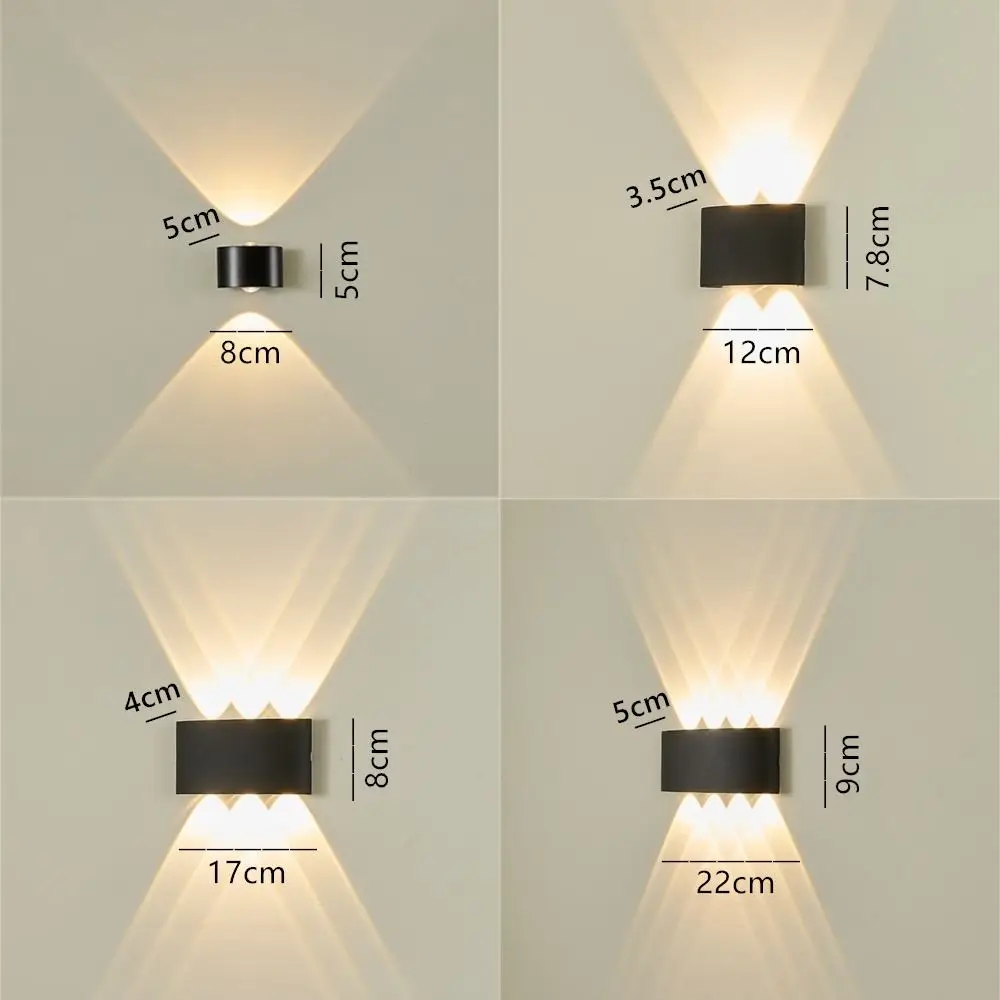 Modern Led wall light ip65 Waterproof Die-cast aluminum 4W 6W 8W Wall mounted sconce AC85V-265V Indoor Outdoor lighting lamp