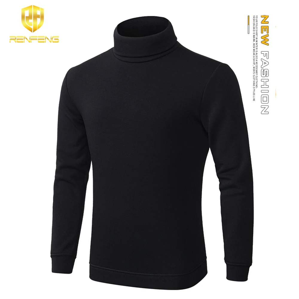 Brand Turtleneck Mens Winter Thermal Underwear Cotton Long Johns plus velvet thickening Tops High Neck Long Sleeve Undershirt (5)