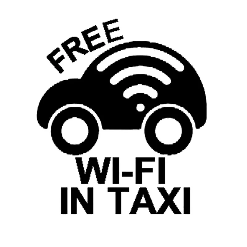 

13.1*15CM FREE WIFI IN TAXI Funny Vinyl Car Styling Sticker Waterproof Decal for Honda Accord Fit Civic Mini Cooper Nissan Tiida