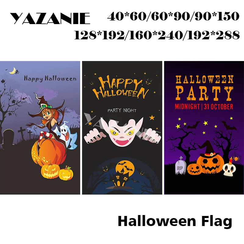 YAZANIE 60*90 см/90*150 см/120*180 см/160*240 см/192*288 СМ Счастливый Хэллоуин партии Флаг октобор 31