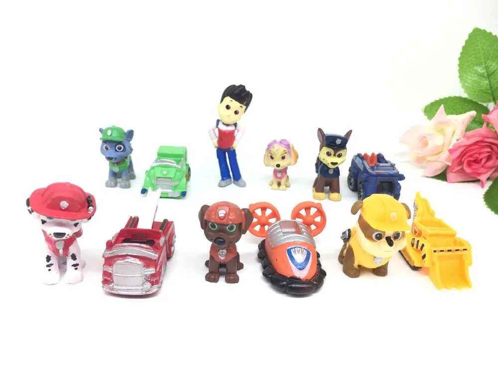 

12Pcs/set  Anime Toys  Kids Toys New dog patrol Cartoon Action Figure Patrulla Canina Toys Juguetes For Child Gift