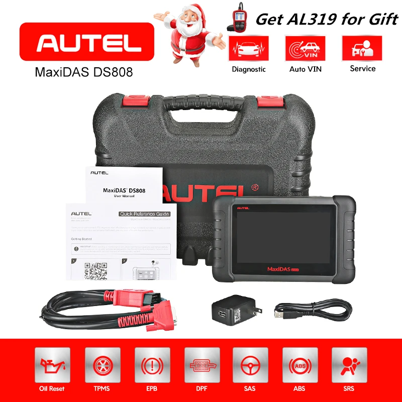 

AUTEL MaxiDAS DS808 OBD2 Car Diagnostic Tool Scanner Key Programming ECU coding vehicle Auto ABS SRS Code Reader PK DS708 MS906