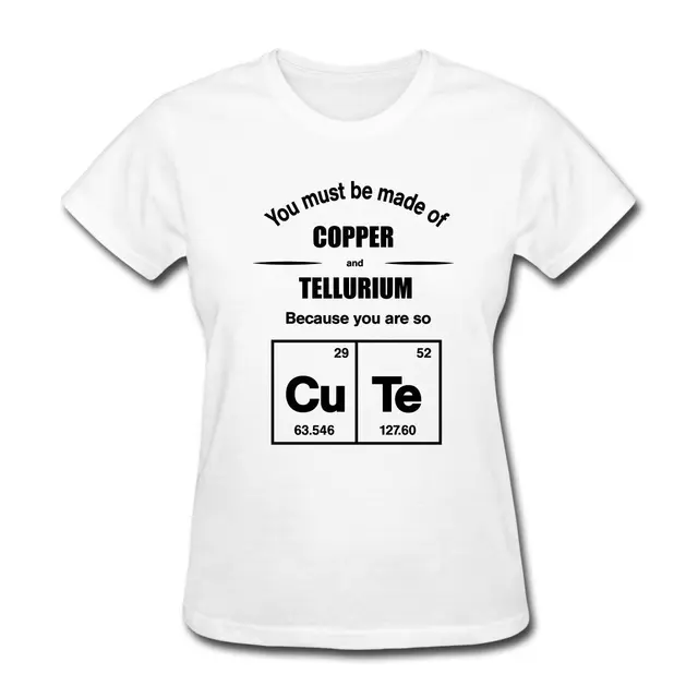 Cute Copper Tellurium Funny Chemistry Women S T Shirt Design T
