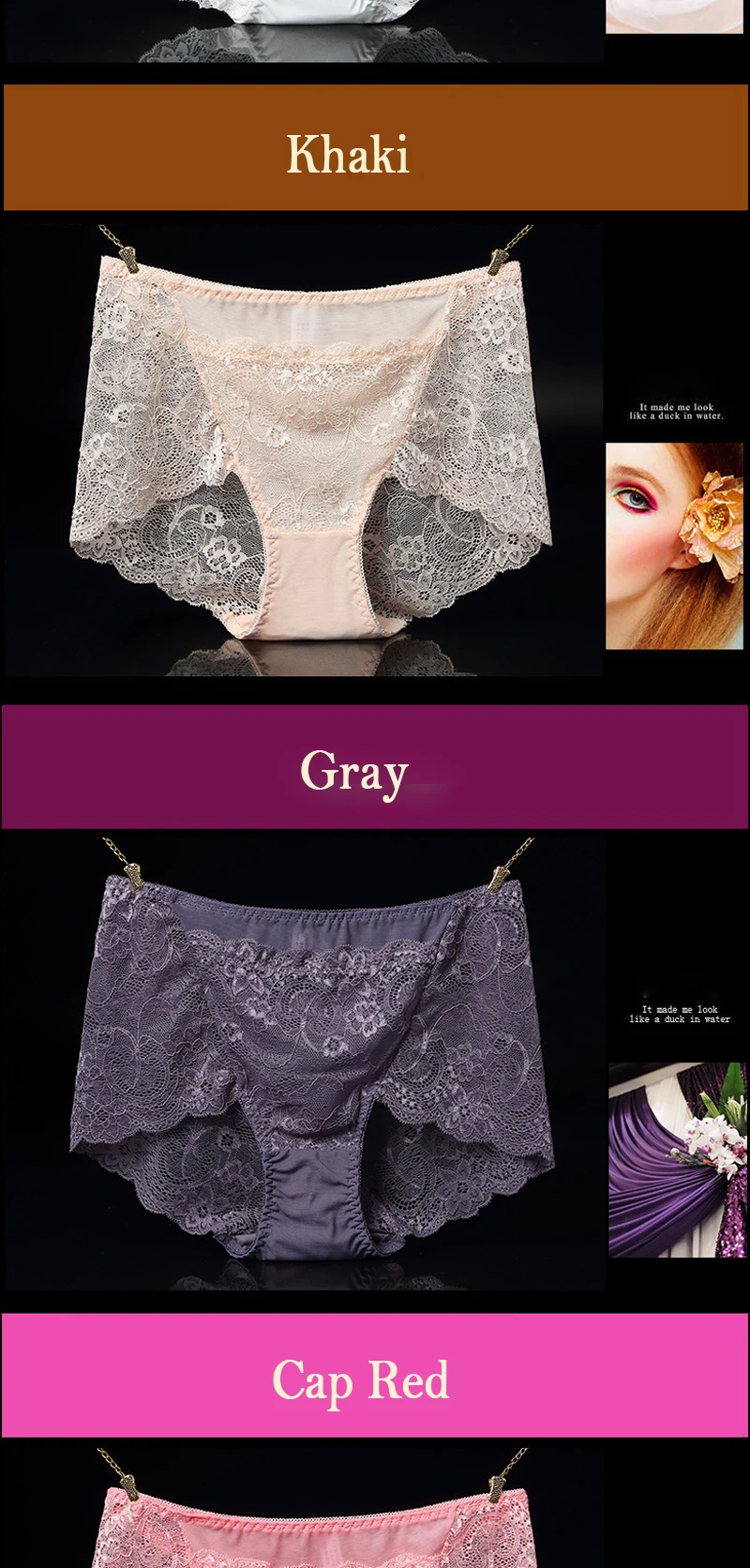 2017 New Arrival Women's Sexy Lace Panties Seamless Cotton Breathable Panty Hollow Transparent Briefs Plus Size Girl Underwear 14