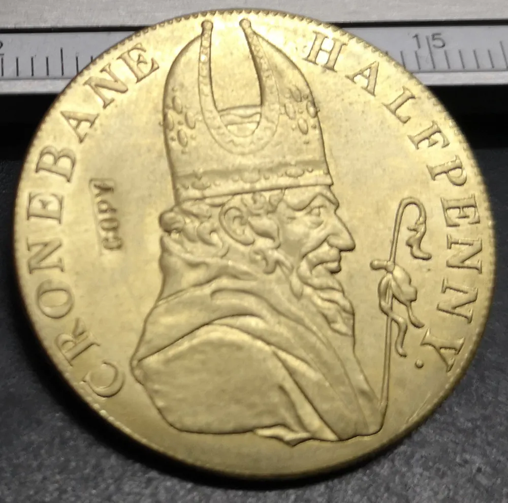 1789 Ирландия ассоциированные ирландские горняки halfpenny Brozen копия монеты 30
