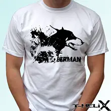 Летняя брендовая Повседневная забавная хлопковая футболка с коротким рукавом с изображением добермана-собаки, топ, футболка, заказ, футболки