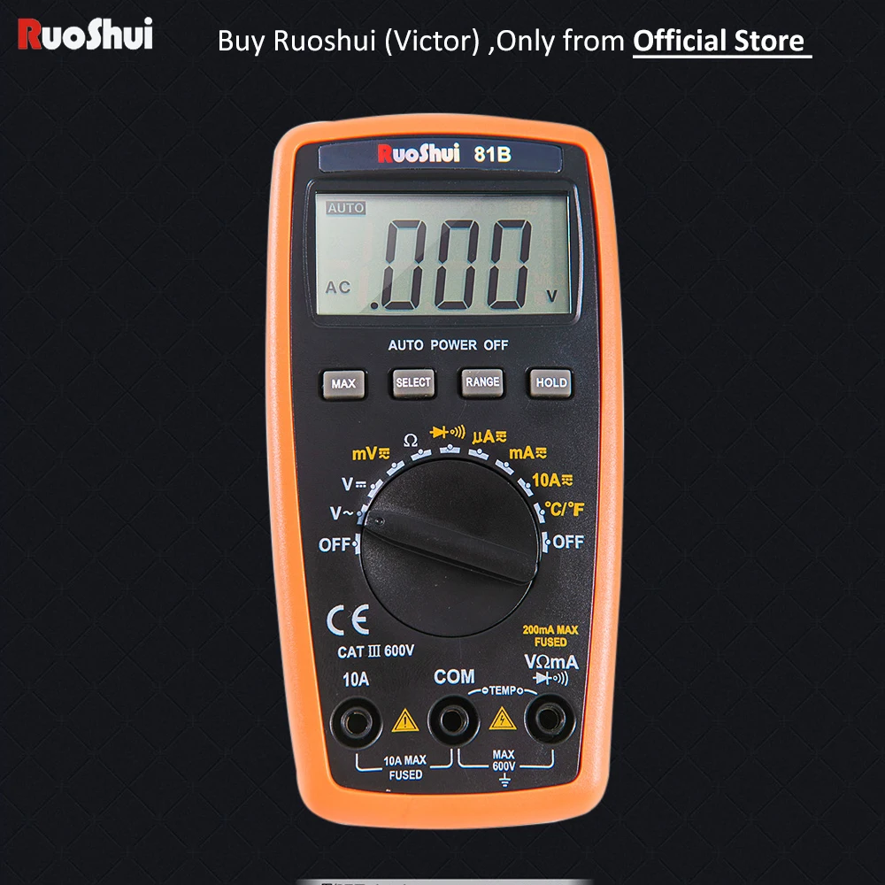 

81B Victor RuoShui Digital Multimeter 2000 Counsts Auto Range Voltage Current Resistance Temperature
