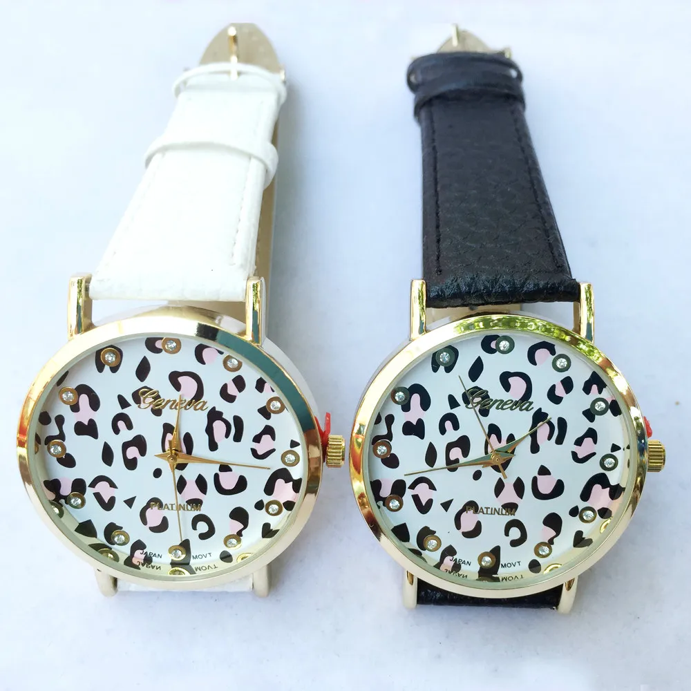 

Fashion Geneva leopard print Watch Women Wristwatch Leather Casual Watch Analog Quartz Watch Women Dress Watch Relojes Clock