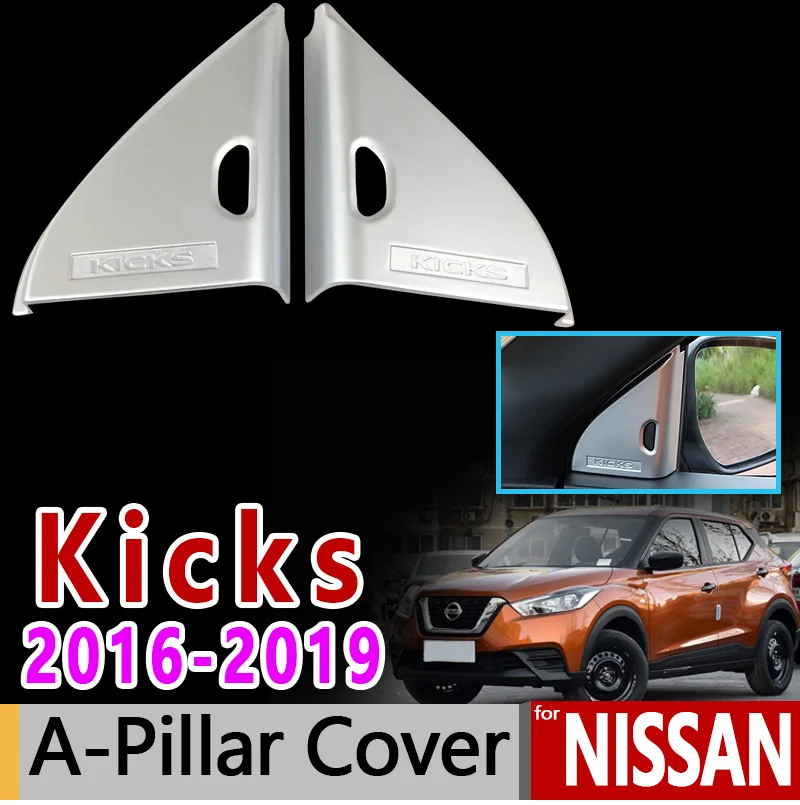 

for Nissan Kicks Luxury High Quality Carbon Fiber Chrome A-Pillar Cover 2016 2017 2018 2019 Car Accessories Stickers