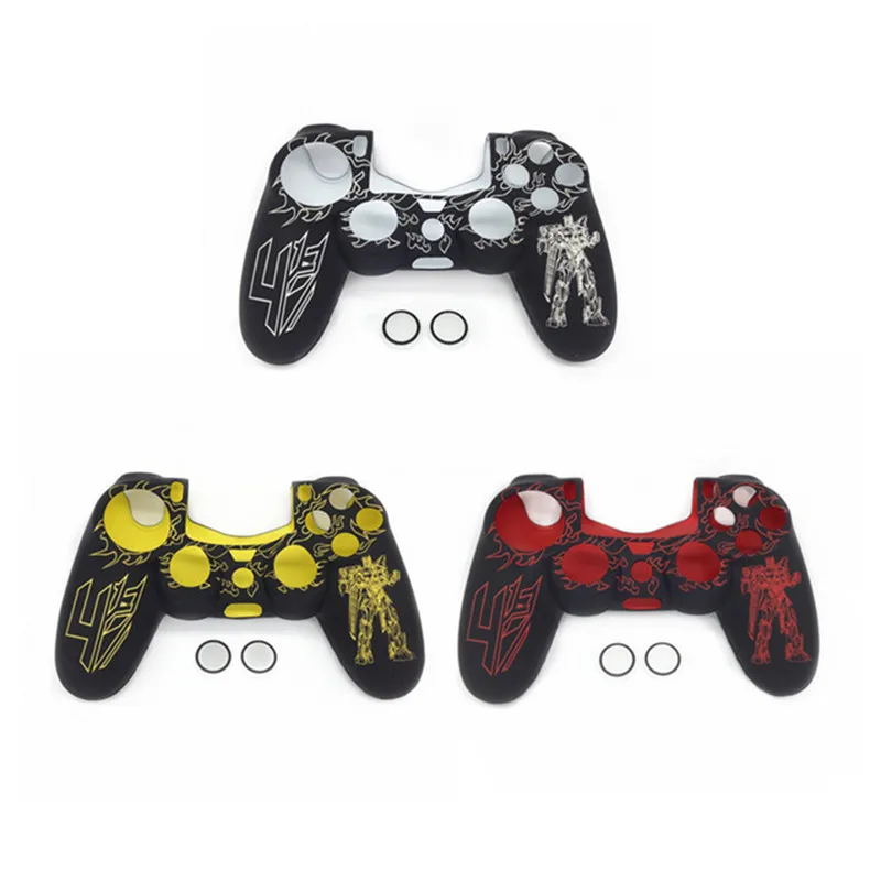 

Transformers Soft Silicone Rubber Skin Cover Case for Sony PlayStation Dualshock 4 PS4 DS4 Pro Slim Controller+ Thumb Stick Grip