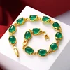 MxGxFam-pulsera de piedra de agua para mujer, brazalete de 18 cm + 3 cm, Color rojo sangre/verde, diseños originales, joyería de 24 k, Color dorado puro ► Foto 2/6