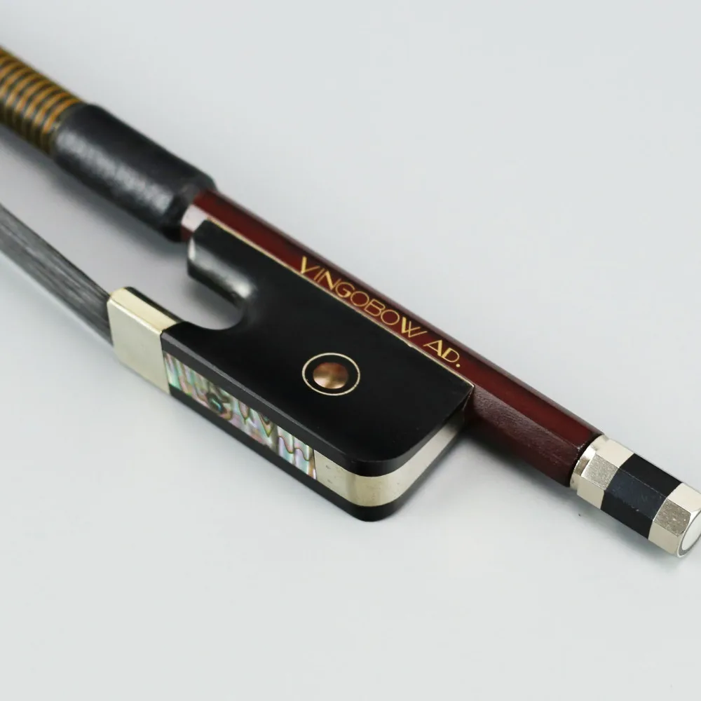 

VingoBow 4/4 Szie Black Horsehair French Model Double Bass Bow Brazilwood Ebony Frog Nickel Silver Part 310BFB 72.5cm Great Tone