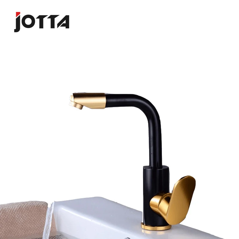 Black archaize space aluminium swivel bibcock face basin cold hot water bibcock Europe type washbasin kitchen 2 use bibcock