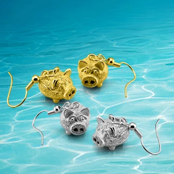 

Pig year Chinese zodiac pig Earrings accessories, girl earrings, lovely pig ornament Drop Earrings, the tide woman jewelry