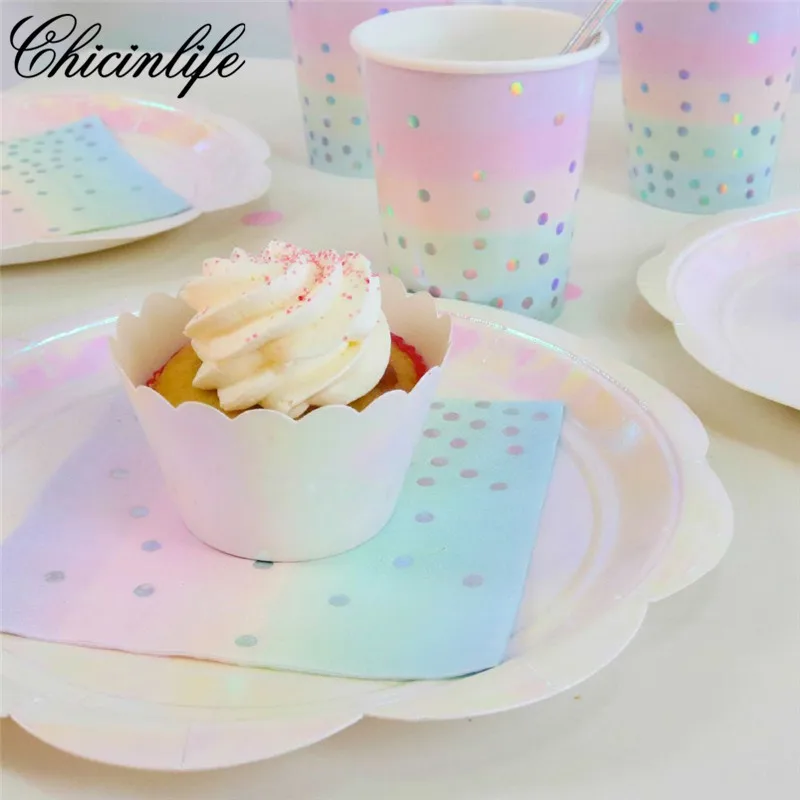 Chicinlife 12 шт. переливающиеся фольга кекс обертки держатель Свадьба День Рождения Вечеринка свадебный душ украшения