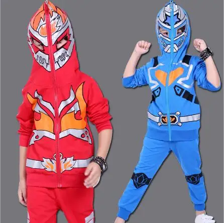

Spring / Autumn Armor Warriors Boy Clothing Set Kids Children Cotton Hoodie + Pants Two-piece Set Children's Cartoon Sports Suit