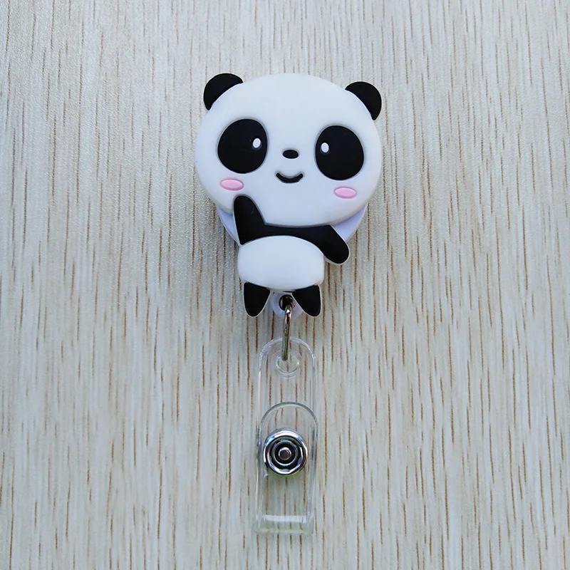 1pcs Silica gel lovely Cat For Telescopic Badge Reel Bus card student nurse ID Name Card 2018 new Badge Holder Office Supplies