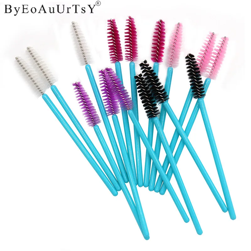 

200pcs/lot Colorful Disposable Brushes Mascara Wands for Eyelash Extension Brush Wand Eyelash Mini Brush Makeup Tool