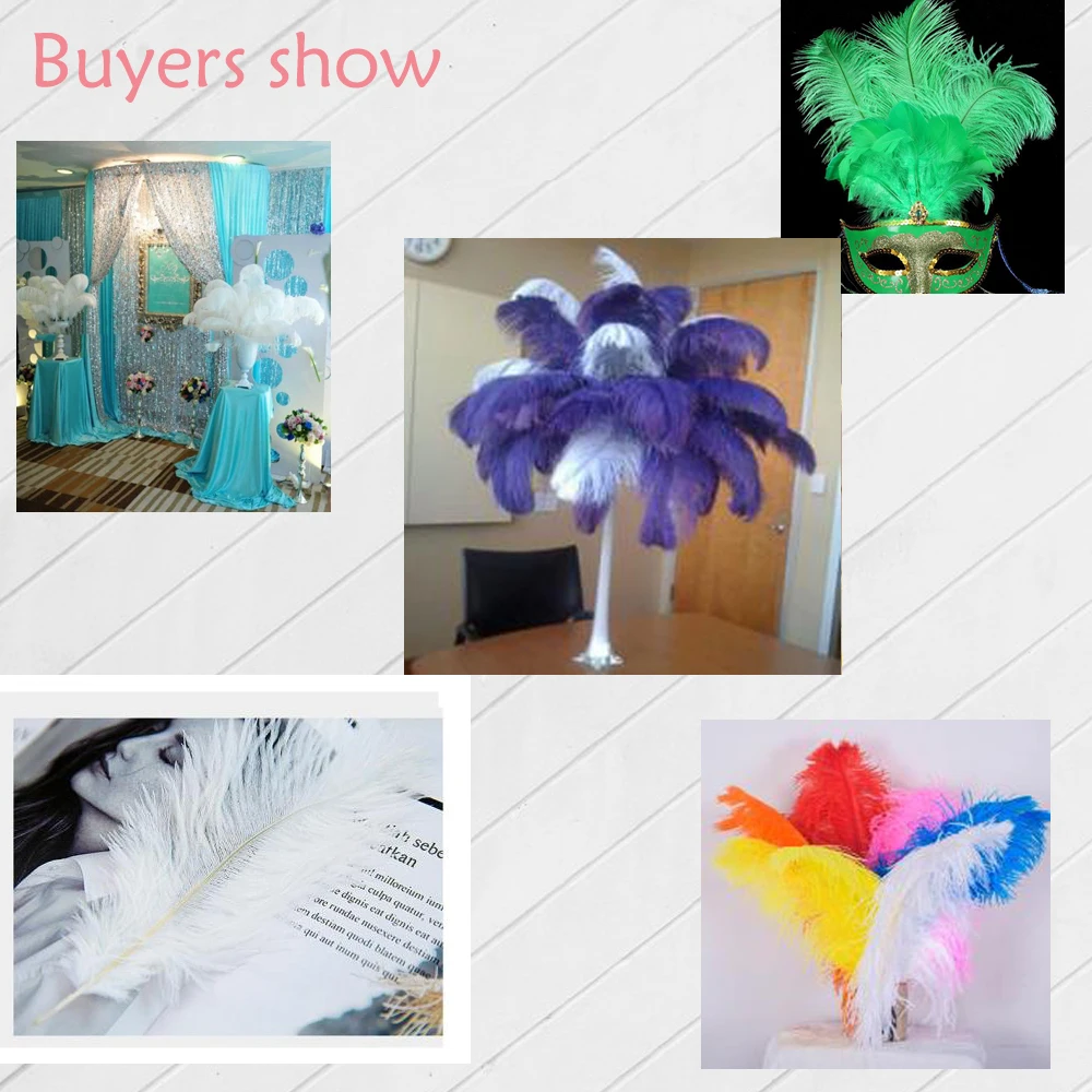 Страусиные перья длинные 20-25 см(8-1") Цветные страусовые перья карнавальные костюмы елочные украшения перья