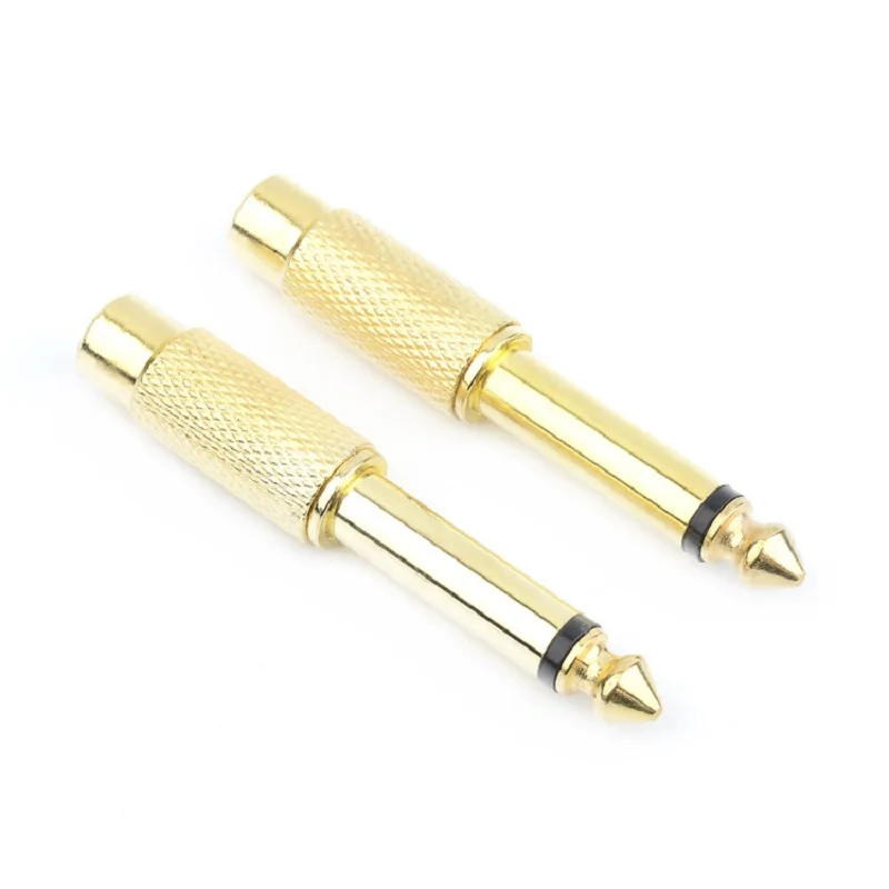 

6.5mm single track turn RCA Plug mother sound console Mid Tone Guitar adapter 2 pole