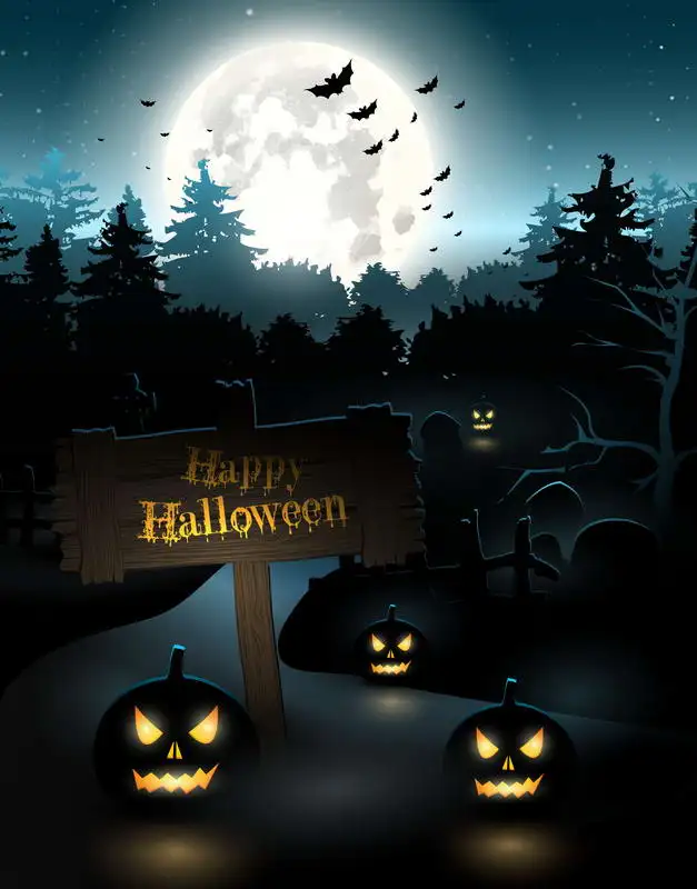 5x7 Halloween Photography Backdrop Background Cloth Digital Vinyl Photo