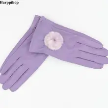 Женские кожаные перчатки, с сенсорным экраном, из натуральной кожи, для взрослых, тонкие, женские перчатки, зимние женские кожаные перчатки, перчатки для вождения