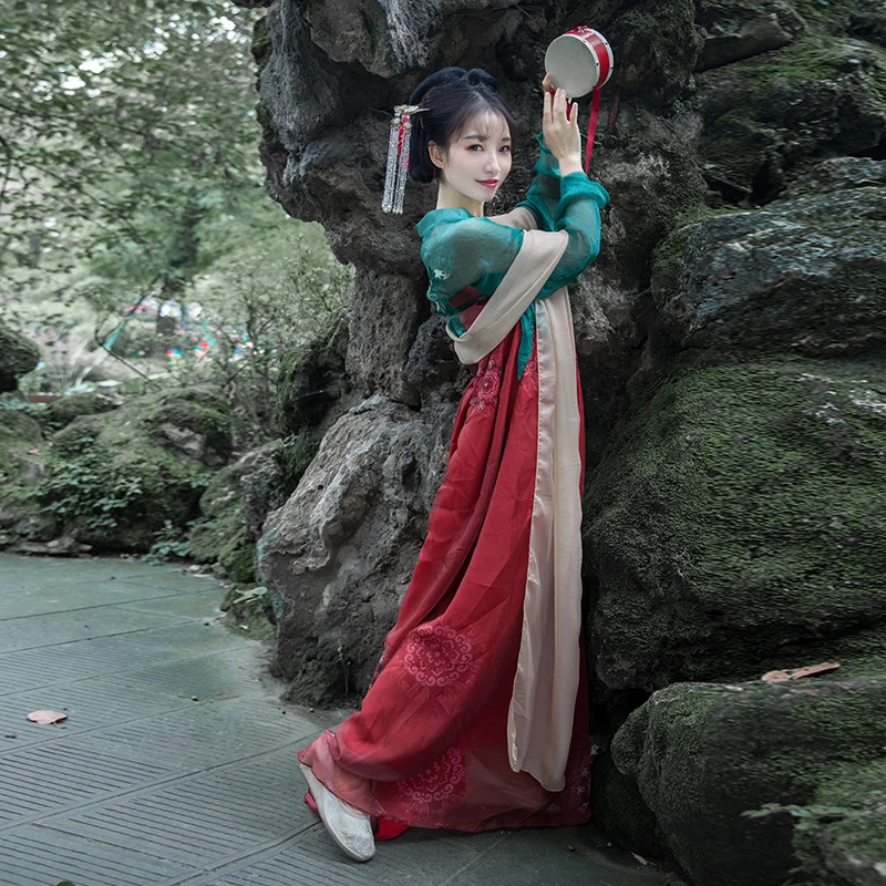 Традиционный костюм ханфу женский древний классический китайский танец одежда принцесса платье династии Тан Цин костюм представление DNV10734