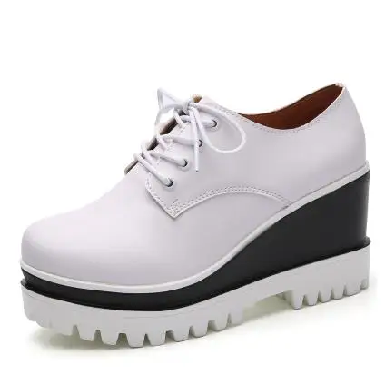 Женские туфли-лодочки; модные пикантные ботильоны на высоком каблуке со шнуровкой и круглым носком; женская обувь; цвет черный, белый, красный; Размеры 35-40 - Цвет: Белый