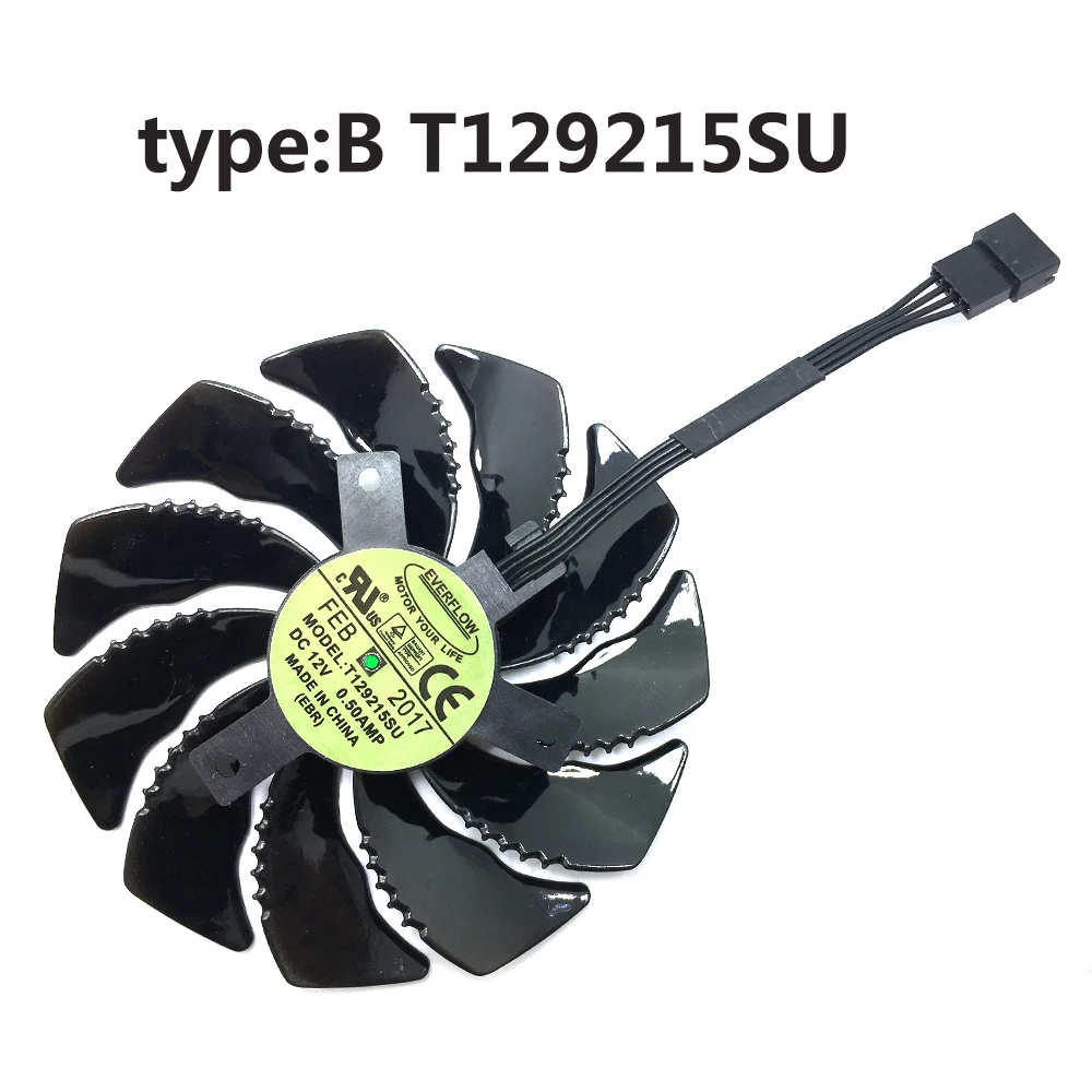 85mm T129215SU 4Pin Fan For Gigabyte GTX1060 P106 1050 1070 RX 470 480 570 580 Cards Cooling Fan