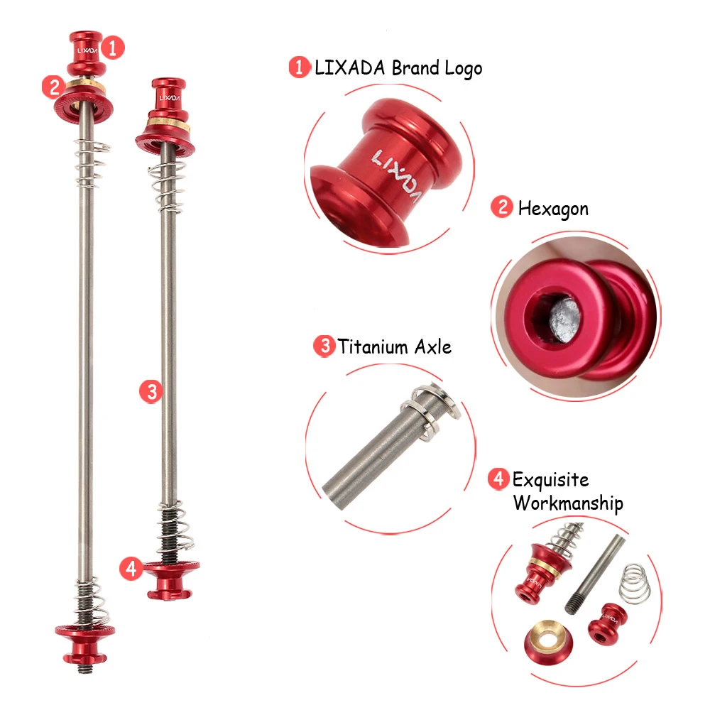 Lixada 2 шт. сверхлегкие велосипедные шампуры быстросъемные титановые оси для велосипеда MTB Горный шоссейный велосипед велосипедный Ступица колеса шампуры