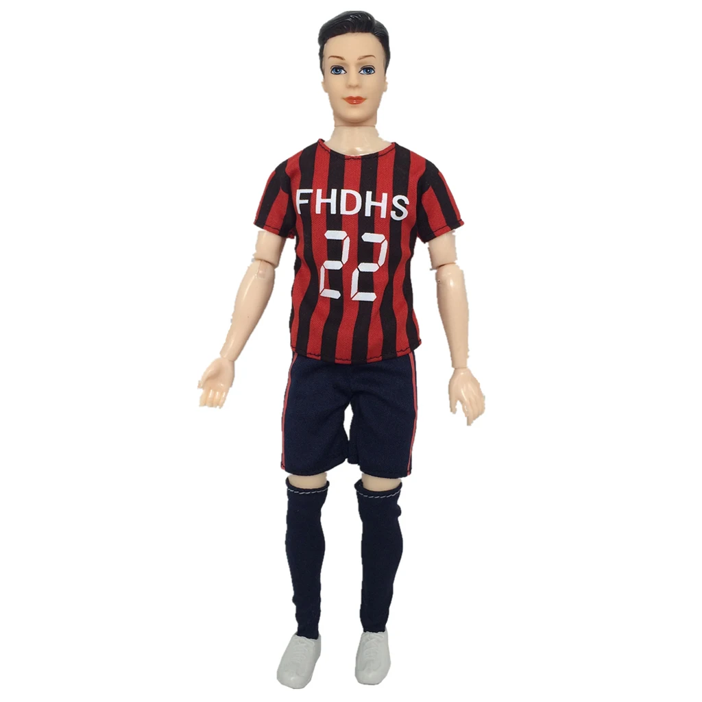 New Hot Doll Clothes Suit Soccer Uniform Soccer Football Players Outfit for 32cm   Dolls Accessory