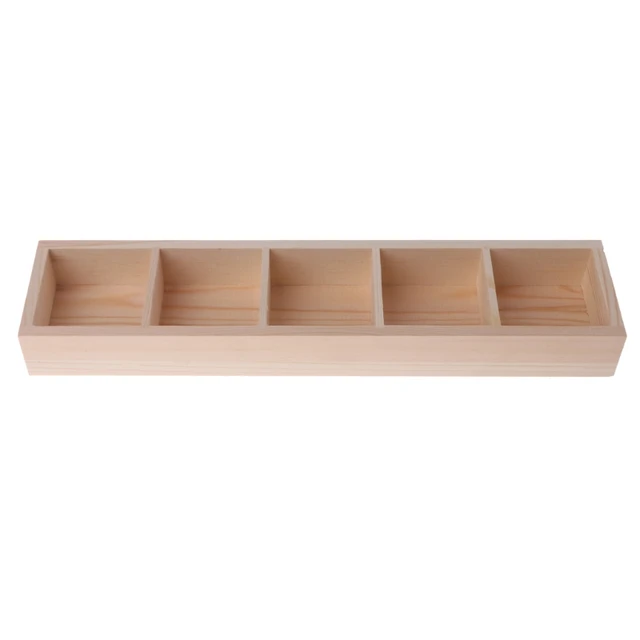 Top Quality 5-Grid Wooden Succulent Plant Fleshy Flower Pot Box Tray Decorative Containers Nov22