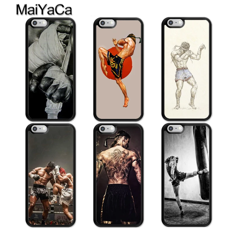 

MaiYaCa Muay Thai Kickboxing Fight Rubber Phone Case For iPhone 6 6S 7 8 Plus 5S SE Cases For iPhone X XS Max XR Coque Fundas