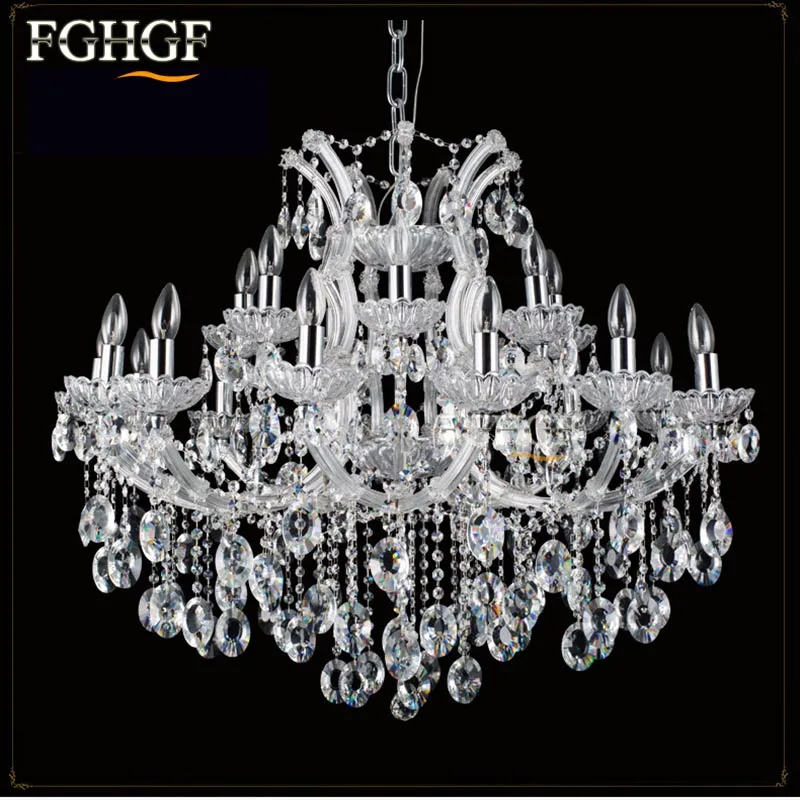 Maria Theresa Light Clear Chrome Crystal Chandelier Light LED Crystal Lustre Light for Lobby Stair Hallway Hotel project 21 (1)