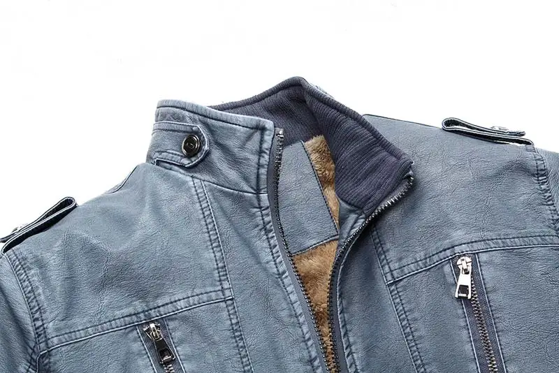 Winter Leather Jacket Men Faux Fur Warm Jackets and Coats Thickening Trench Coat Jaqueta de Couro Motorcycle Outdoor Jacket 3XL