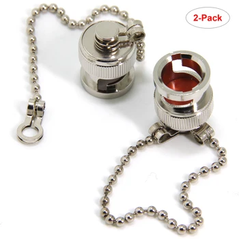 

2-Pack BNC Female Protective Water Dust Cap Cover with Chain for RF Coaxial Adapter