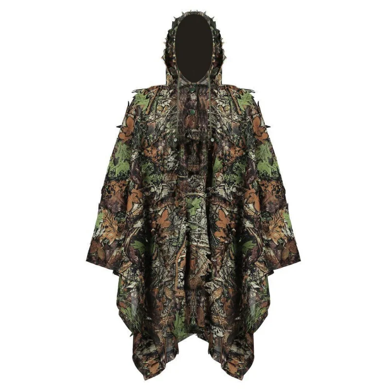 

Hunting Ghillie Suits Latest 3D Maple Leaf Printed Linen Hunting Clothes Laser Stereo Version For CS Gaming Hidden GMT601