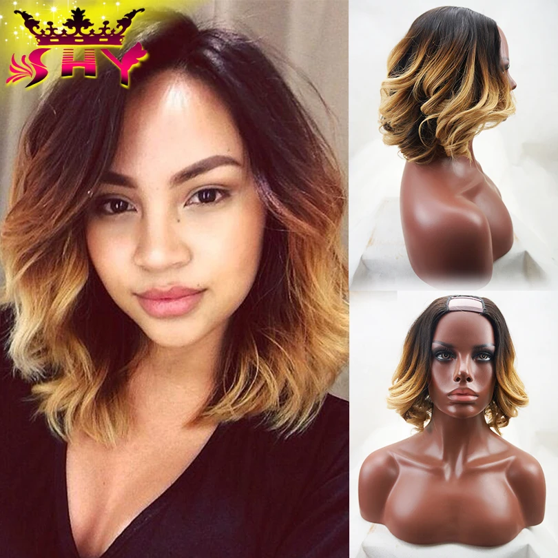 

2016 New arrival body wave ombre u part wig #1b#4#27 vigin full lace front wigs human hair brazilian u part wigs freeshipping