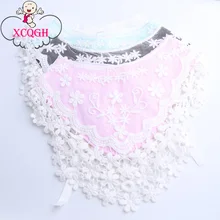Xcqgh для маленьких девочек нагрудники розовый кружева нагрудник ребенка Babador Boho слюни нагрудник треугольник бандана отрыжка ткань Прекрасная принцесса Девушка Слюны полотенце