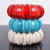 Bracelet Howlite extensible, blanc, rouge et bleu, à large enroulé, en forme de doigts, en pierre, pour hommes, bijoux de guérison, yid038 ► Photo 2/6