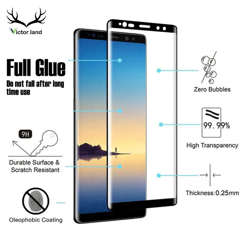 

Screen Protector Tempered Glass FULL GLUE Cover For Samsung galaxy S6 S7 Edge S8 Note 9 8 S9 Plus Film 3D 5D 6D 9D 10D Top Case