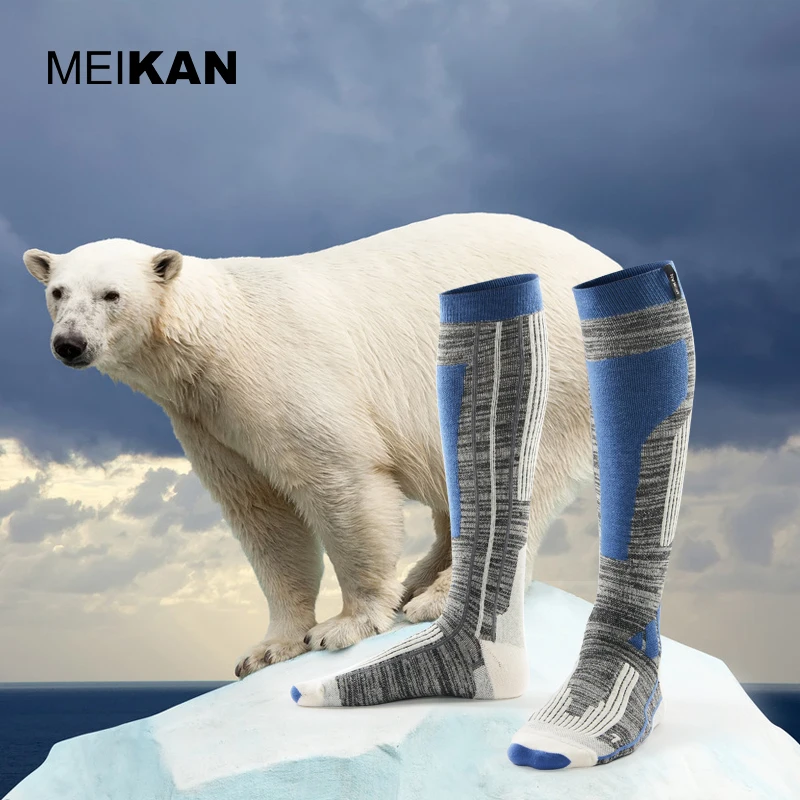Professional Men/Women Mercerized Merino Wool Ski Socks Outdoor Thicken Terry Warm Knee High Long Socks MKSK001 ski socks