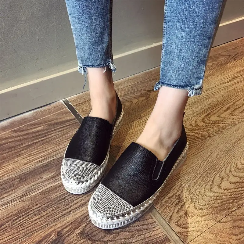 Women Slippers Sandals Designer Famous Brand Patchwork Espadrilles Shoes Woman Genuine Leather Creepers Flats Ladies Loafers White Leather Moccasins women slippers sandals