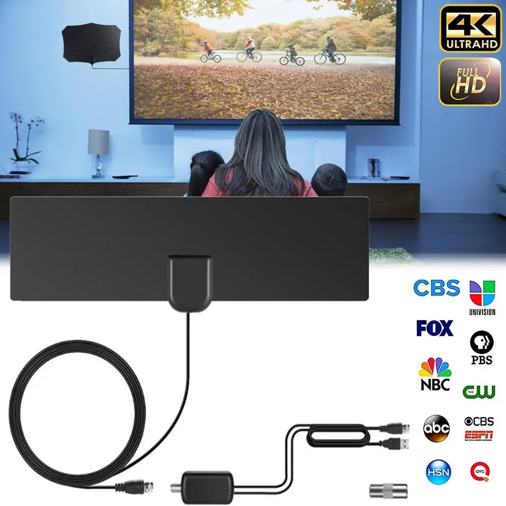 80 Miles 1080 P антенна для HD ТВ усилитель сигнала DVB-T2 Крытый высокой четкости цифровой ТВ антенна